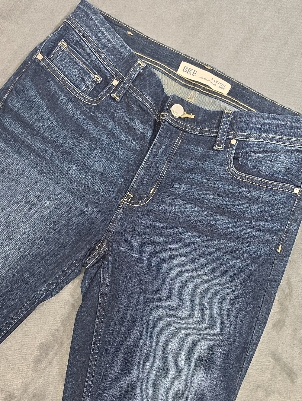 BKE Women's Payton Dark Blue Straight Leg Jeans 29 Mid-Rise
